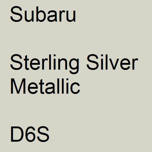 Subaru, Sterling Silver Metallic, D6S.